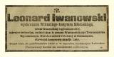 Nekrolog Leonarda Iwanowskiego Kurjer Warszawski. R. 99, 1919, nr 302 - 549 653